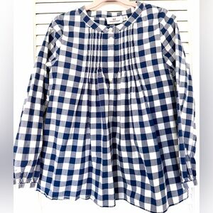 Crewcuts Gingham blue white girls blouse size 10-12